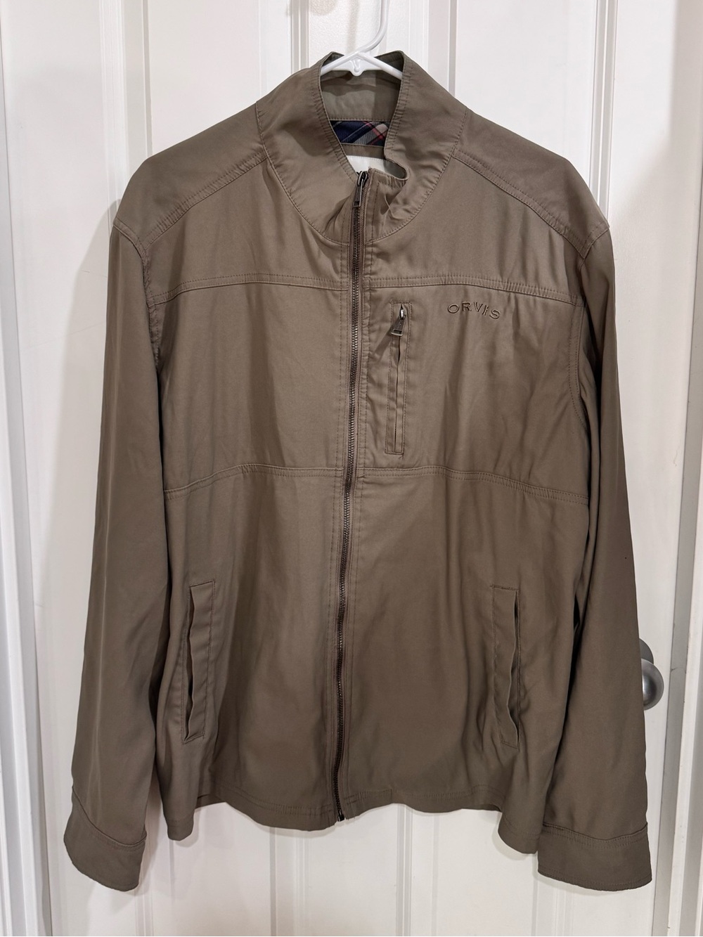 Orvis Men's Taupe-Brown Lightweight Zip Shirt Jacket